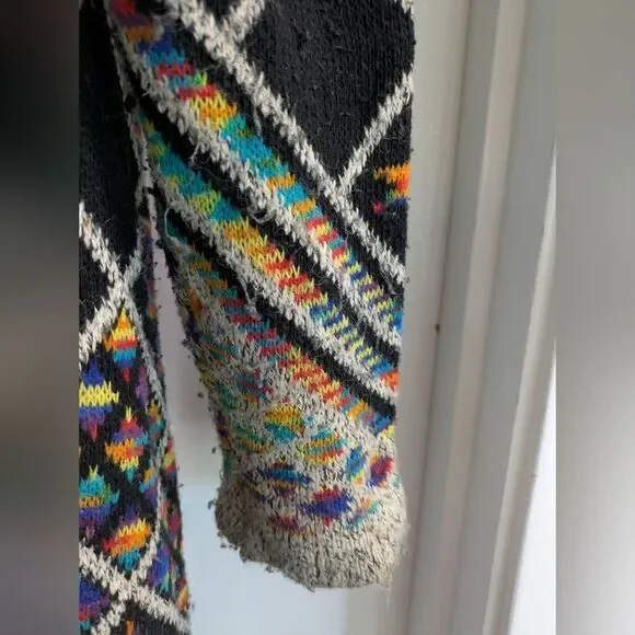 Northern Angel Anthropologie Long Cardigan Boho Duster Aztec Print Sweater S/M - Picture 10 of 11